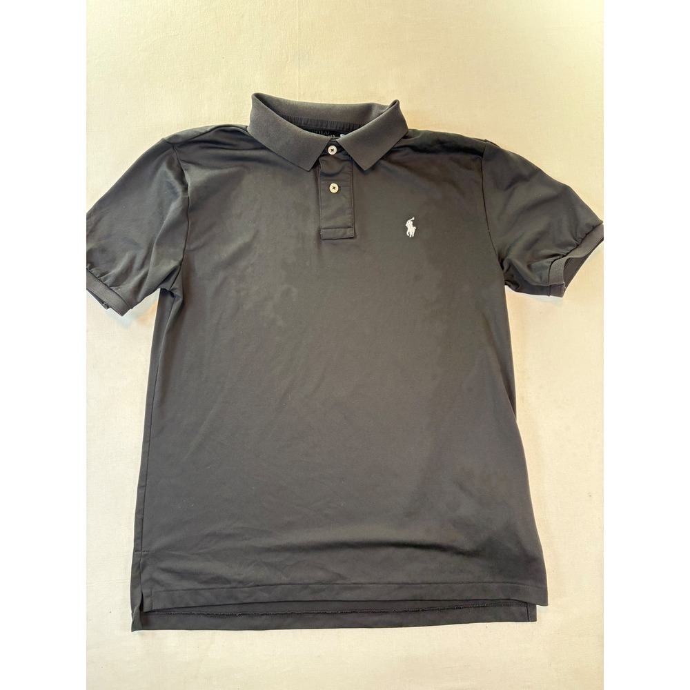 Polo Ralph Lauren Kids Performance Black Short Sleeve Polo Shirt Large 14-16
